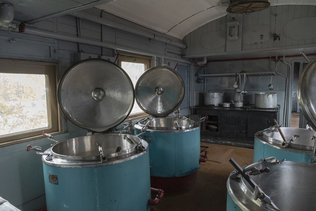 Вагон-кухня санитарного поезда в музее Акулинина