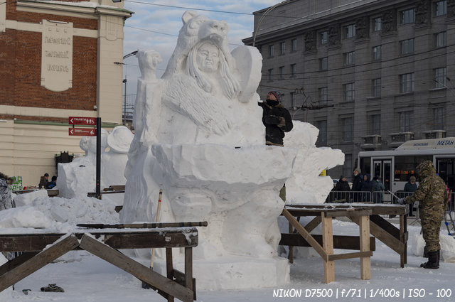 Создание снежной скульптуры