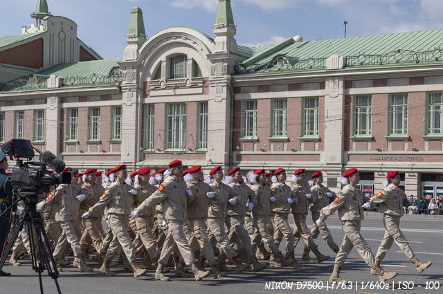 Юнармия на репетиции парада Победы в Новосибирске