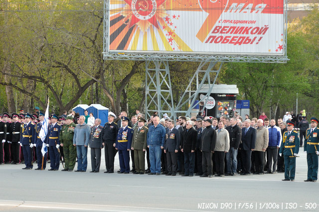 Ветераны на репетиции парада Победы в Новосибирске